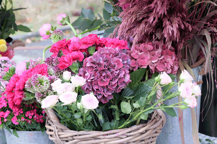 Blumen auf dem Wochenmarkt Leherheide